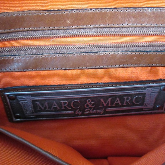 Vtg Marc & Marc by Sharif Brown Saddle Woven Geuine Leather Shoulder Bag 662 - Picture 2 of 15
